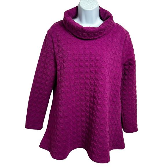 Vintage 80's Great Cavalier By St. Paul Tunic Blouse Sz Small Magenta Textured - Picture 6 of 6